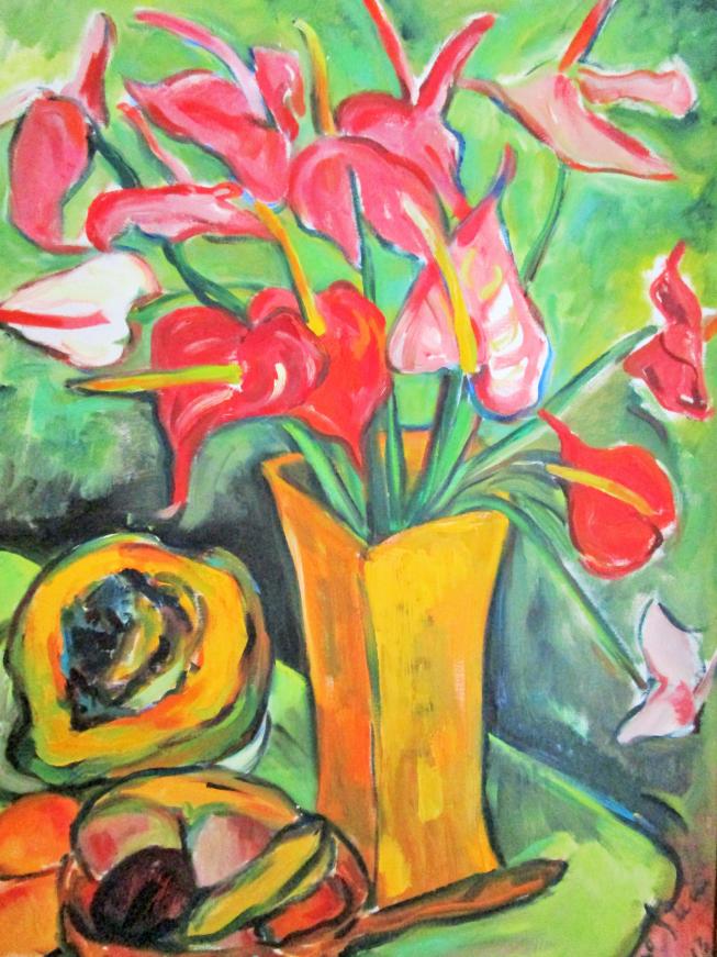 STILL LIFE WITH ANTHURIUMS - SOLD 